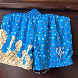 Baseball 101 blue Star & Ice Cream Drip Board Shorts